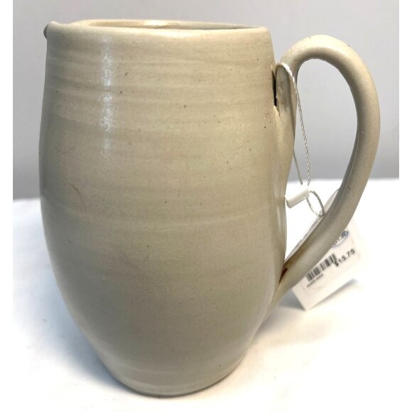 Williamsburg PotteryHandcrafted Blue Floral Stoneware Pitcher With Handle & Spou - Picture 3 of 5